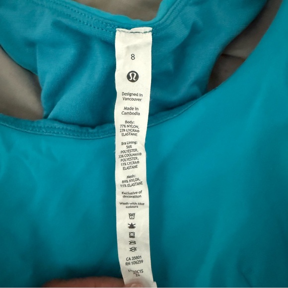 Lululemon Athletica Vibrant Blue Tank - Picture 2 of 3